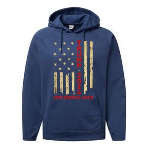 Donald Trump 2024 Save America Again Performance Fleece Hoodie