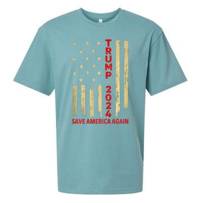 Donald Trump 2024 Save America Again Sueded Cloud Jersey T-Shirt