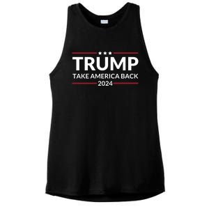 Donald Trump 2024 Take America Back USA United States Ladies PosiCharge Tri-Blend Wicking Tank