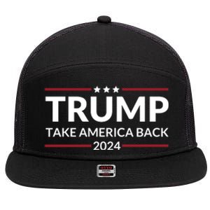 Donald Trump 2024 Take America Back USA United States 7 Panel Mesh Trucker Snapback Hat