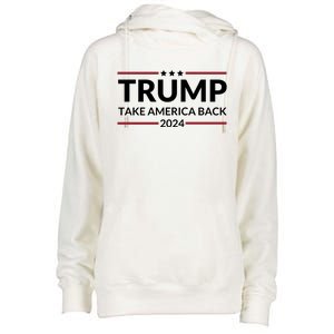 Donald Trump 2024 Take America Back USA United States Womens Funnel Neck Pullover Hood