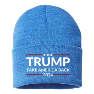 Donald Trump 2024 Take America Back USA United States Sustainable Knit Beanie