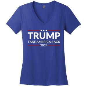 Donald Trump 2024 Take America Back USA United States Women's V-Neck T-Shirt