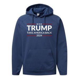 Donald Trump 2024 Take America Back USA United States Performance Fleece Hoodie