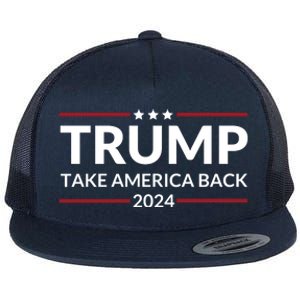 Donald Trump 2024 Take America Back USA United States Flat Bill Trucker Hat