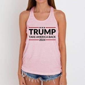 Donald Trump 2024 Take America Back USA United States Women's Knotted Racerback Tank