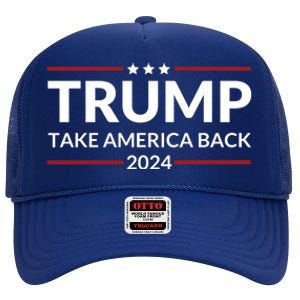 Donald Trump 2024 Take America Back USA United States High Crown Mesh Back Trucker Hat