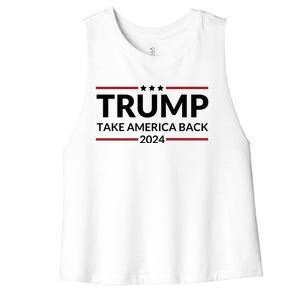 Donald Trump 2024 Take America Back USA United States Women's Racerback Cropped Tank