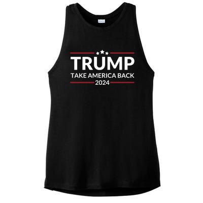 Donald Trump 2024 Take America Back USA United States Ladies PosiCharge Tri-Blend Wicking Tank