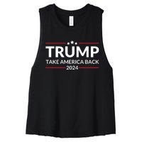 Donald Trump 2024 Take America Back USA United States Women's Racerback Cropped Tank