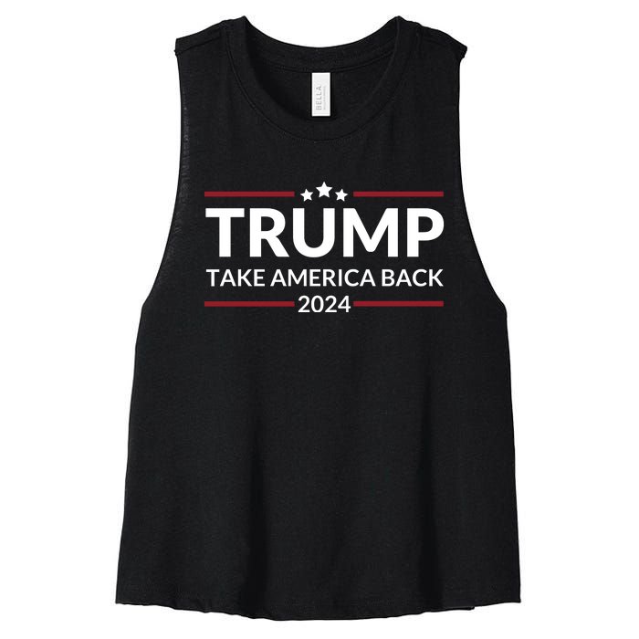 Donald Trump 2024 Take America Back USA United States Women's Racerback Cropped Tank