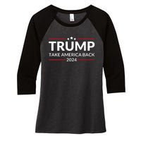 Donald Trump 2024 Take America Back USA United States Women's Tri-Blend 3/4-Sleeve Raglan Shirt