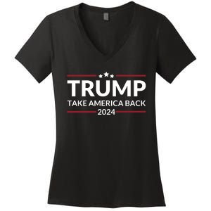 Donald Trump 2024 Take America Back USA United States Women's V-Neck T-Shirt