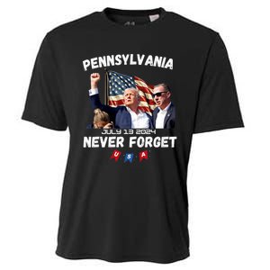 Donald Trump 2024 Election Gifts For Patriotics Butler Pennsylvania Never Forget Cooling Performance Crew T-Shirt