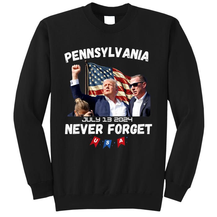 Donald Trump 2024 Election Gifts For Patriotics Butler Pennsylvania Never Forget Sweatshirt