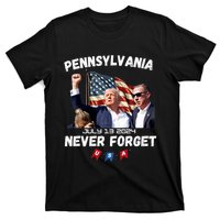 Donald Trump 2024 Election Gifts For Patriotics Butler Pennsylvania Never Forget T-Shirt