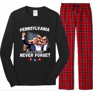 Donald Trump 2024 Election Gifts For Patriotics Butler Pennsylvania Never Forget Long Sleeve Pajama Set