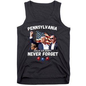 Donald Trump 2024 Election Gifts For Patriotics Butler Pennsylvania Never Forget Tank Top