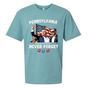 Donald Trump 2024 Election Gifts For Patriotics Butler Pennsylvania Never Forget Sueded Cloud Jersey T-Shirt