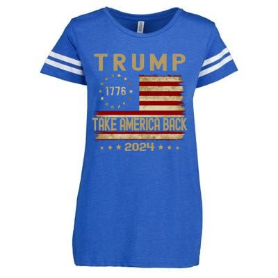 Donald Trump 2024 Take America Back Election The Return Funny Gift Enza Ladies Jersey Football T-Shirt