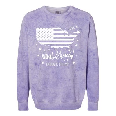 Donald Trump 47th President American Colorblast Crewneck Sweatshirt