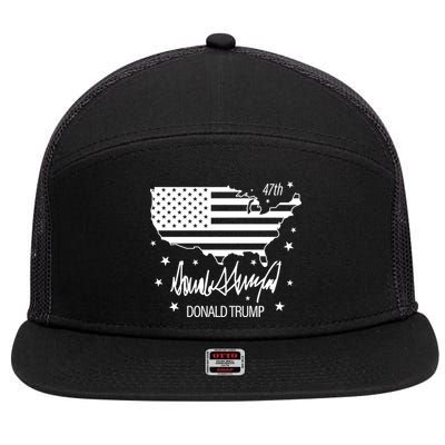 Donald Trump 47th President American 7 Panel Mesh Trucker Snapback Hat