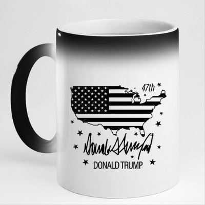 Donald Trump 47th President American 11oz Black Color Changing Mug