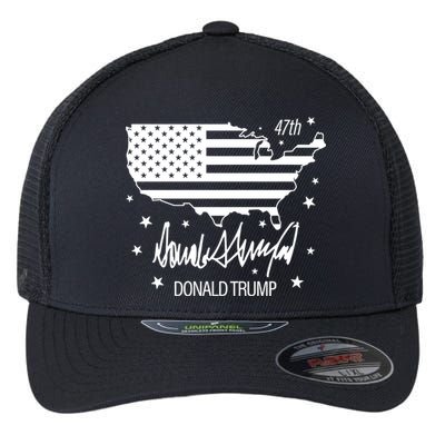 Donald Trump 47th President American Flexfit Unipanel Trucker Cap