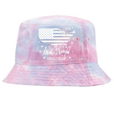 Donald Trump 47th President American Tie-Dyed Bucket Hat