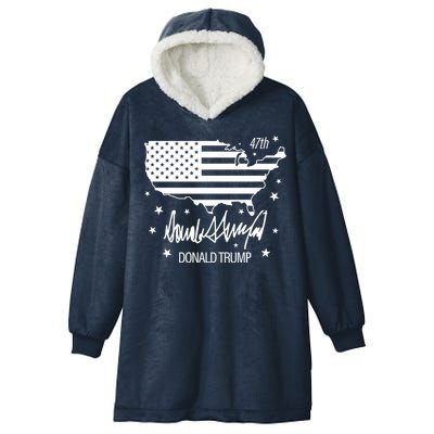 Donald Trump 47th President American Hooded Wearable Blanket