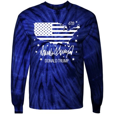 Donald Trump 47th President American Tie-Dye Long Sleeve Shirt