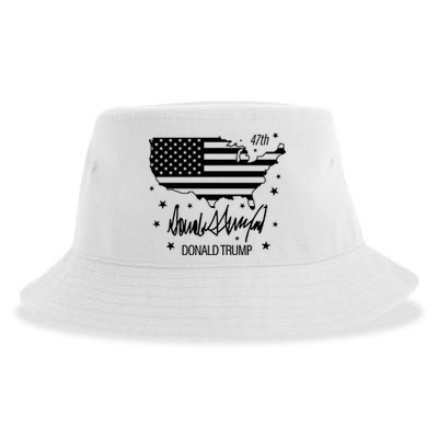 Donald Trump 47th President American Sustainable Bucket Hat