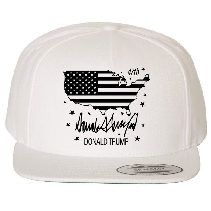 Donald Trump 47th President American Wool Snapback Cap