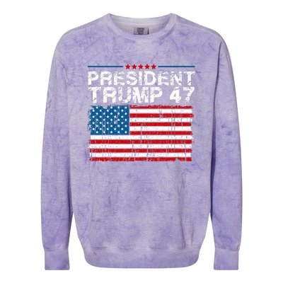 Donald Trump 47 Usa President 2024 Trump 47 President Colorblast Crewneck Sweatshirt