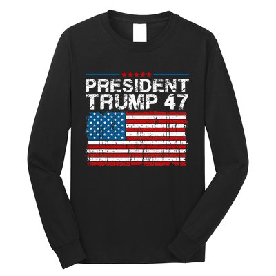 Donald Trump 47 Usa President 2024 Trump 47 President Long Sleeve Shirt