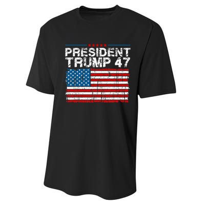 Donald Trump 47 Usa President 2024 Trump 47 President Performance Sprint T-Shirt