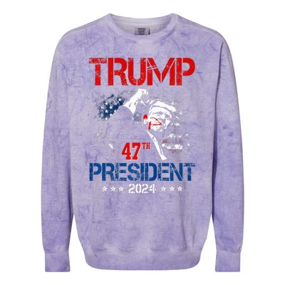 Donald Trump 47th President 2024 Trump Inauguration Day Colorblast Crewneck Sweatshirt