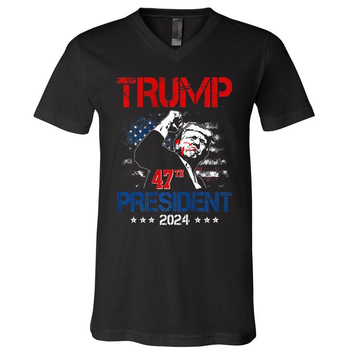 Donald Trump 47th President 2024 Trump Inauguration Day V-Neck T-Shirt