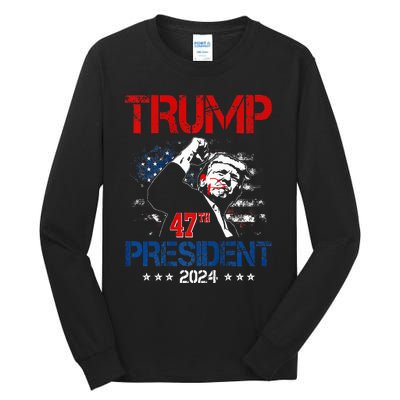 Donald Trump 47th President 2024 Trump Inauguration Day Tall Long Sleeve T-Shirt