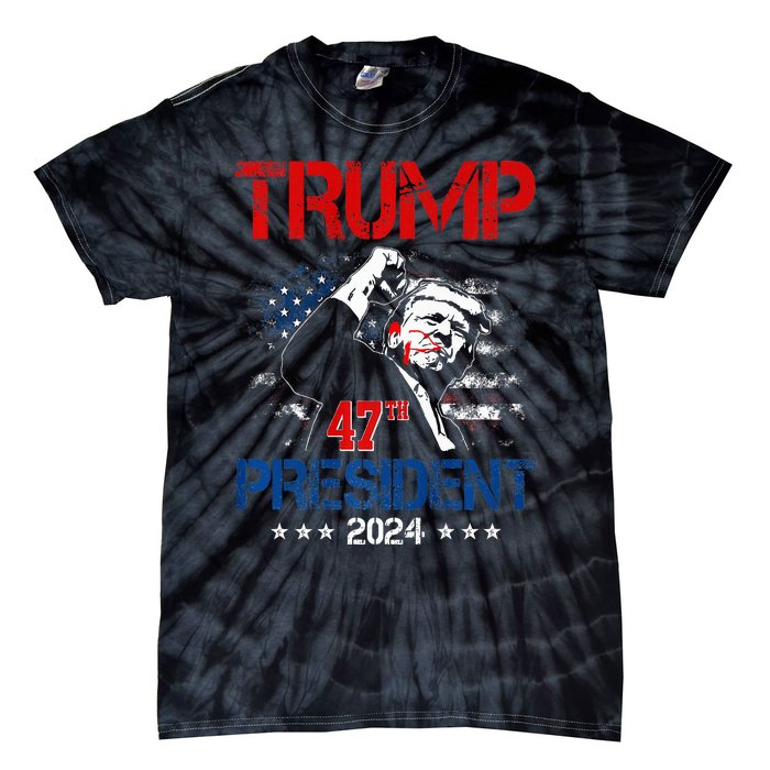 Donald Trump 47th President 2024 Trump Inauguration Day Tie-Dye T-Shirt