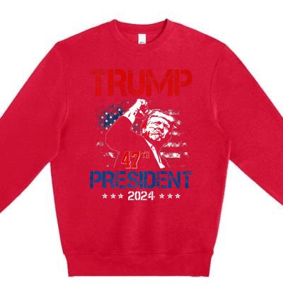 Donald Trump 47th President 2024 Trump Inauguration Day Premium Crewneck Sweatshirt