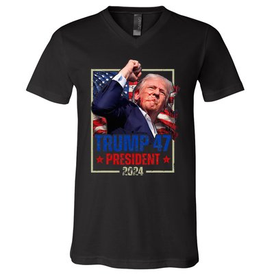 Donald Trump 47th President 2024 Trump Inauguration Day V-Neck T-Shirt