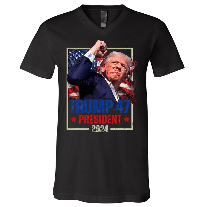 Donald Trump 47th President 2024 Trump Inauguration Day V-Neck T-Shirt