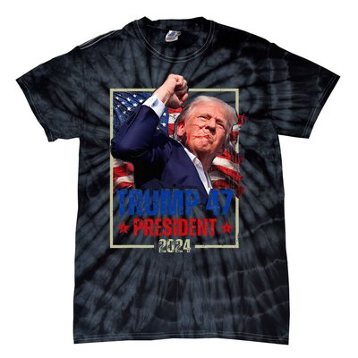 Donald Trump 47th President 2024 Trump Inauguration Day Tie-Dye T-Shirt