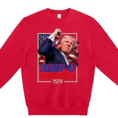 Donald Trump 47th President 2024 Trump Inauguration Day Premium Crewneck Sweatshirt