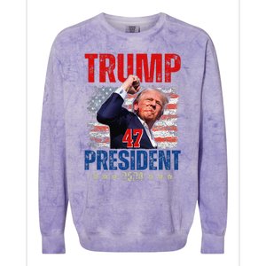 Donald Trump 47 President 2024 Trump Inauguration Day Colorblast Crewneck Sweatshirt