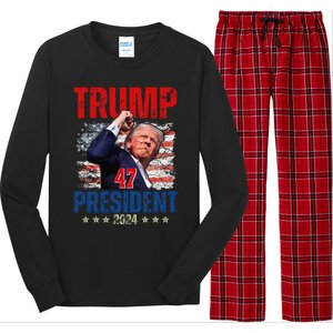 Donald Trump 47 President 2024 Trump Inauguration Day Long Sleeve Pajama Set