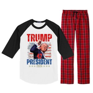 Donald Trump 47 President 2024 Trump Inauguration Day Raglan Sleeve Pajama Set