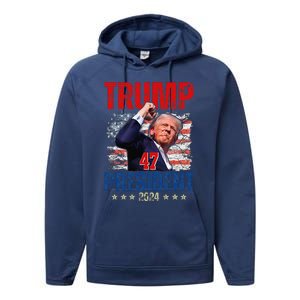 Donald Trump 47 President 2024 Trump Inauguration Day Performance Fleece Hoodie