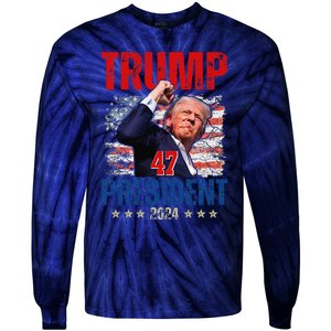 Donald Trump 47 President 2024 Trump Inauguration Day Tie-Dye Long Sleeve Shirt